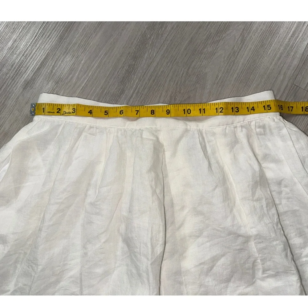 Line + Dot Womens White Linen Tomato Print Mini Skirt LS5191Y Large